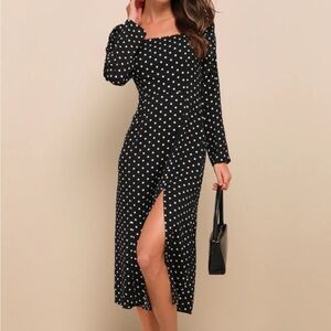 Lulus Black Polka Dot Dress